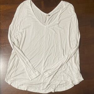Free People Off-White Long Sleeve Tee